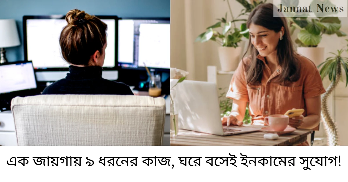 এক জায়গায় ৯ ধরনের কাজ, ঘরে বসেই ইনকামের সুযোগ!